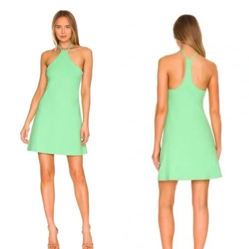 Susana Monaco Dress Green Halter Lovebird Mini Revolve Medium Bright A-Line